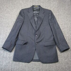 Stone Haven Suit Jacket & Vest Set 39R Gray Pinstripe Wool Formal USA Sport Coat
